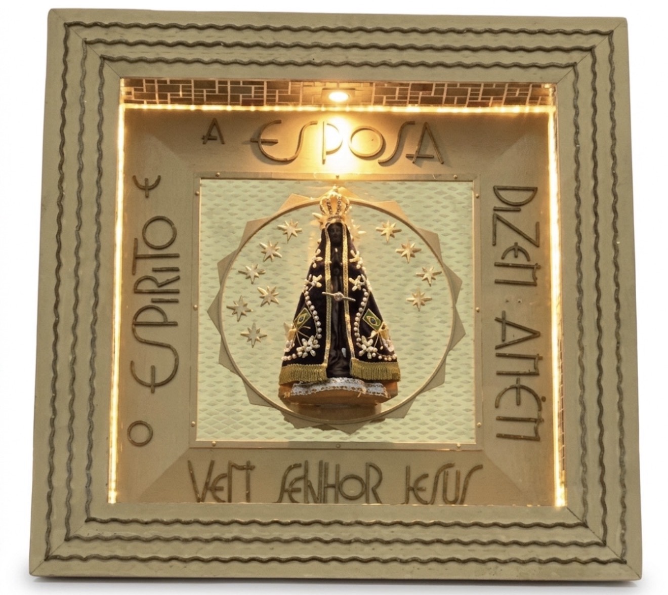Nicho De Nossa Sra Aparecida - P/ Embutir, Em Metal 90x90cm